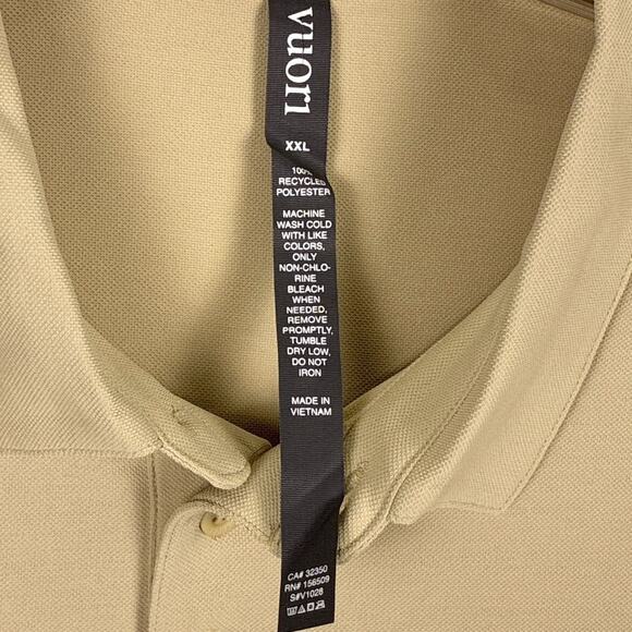 Vuori Gamepoint Polo Shirt Mens XXL Cashew Tan Preppy Performance Golf Tennis - Picture 4 of 8